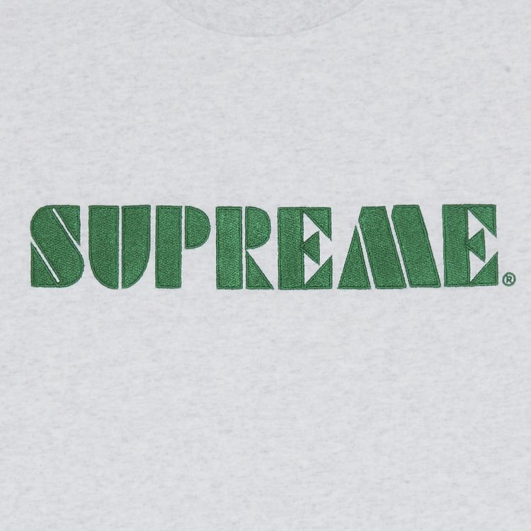 Supreme Stencil Embroidered Short Sleeve Top Ash Grey