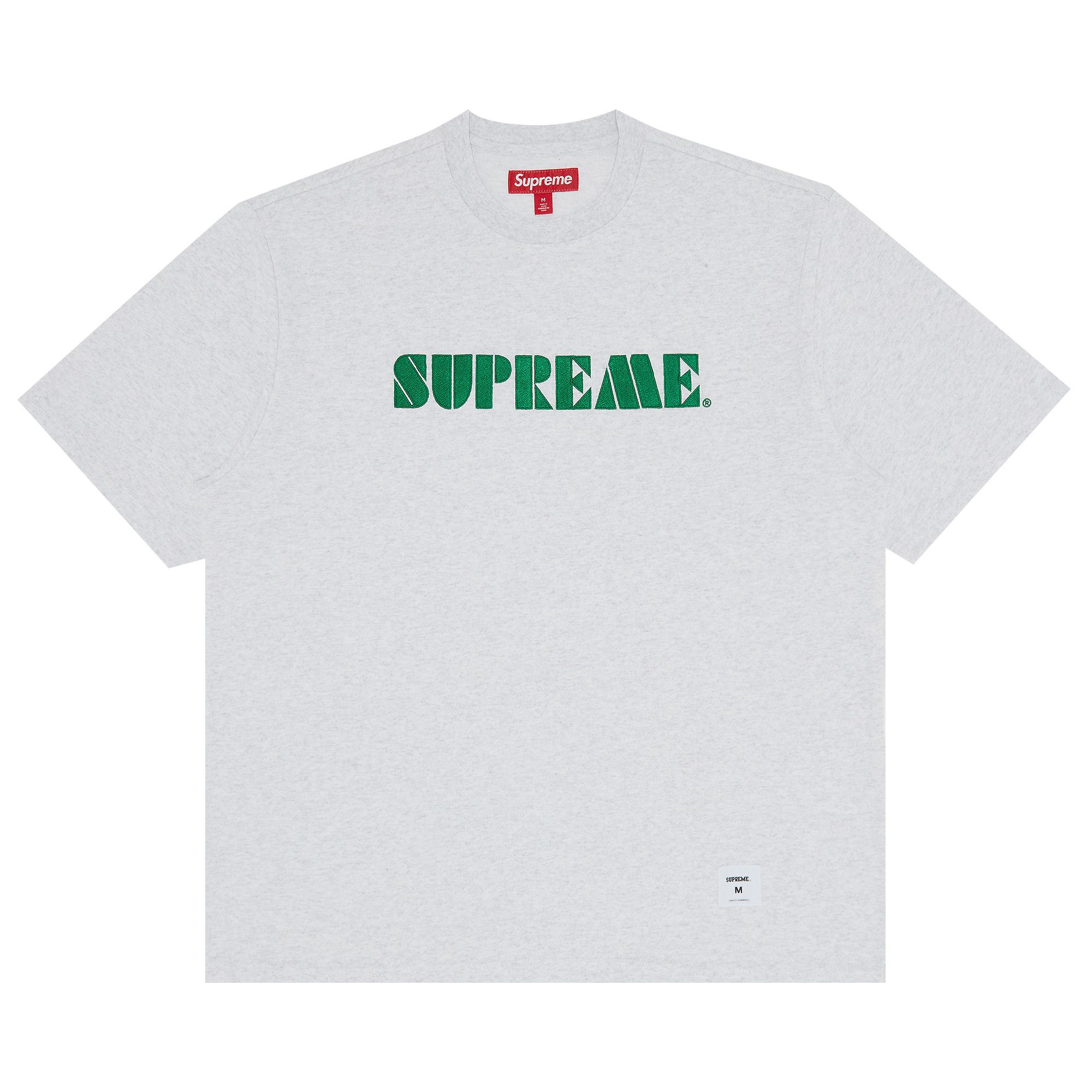 【返品?交換対象商品】 Short-Sleeve Embroidered Stencil Supreme Buy Top Grey 'Ash パーカー