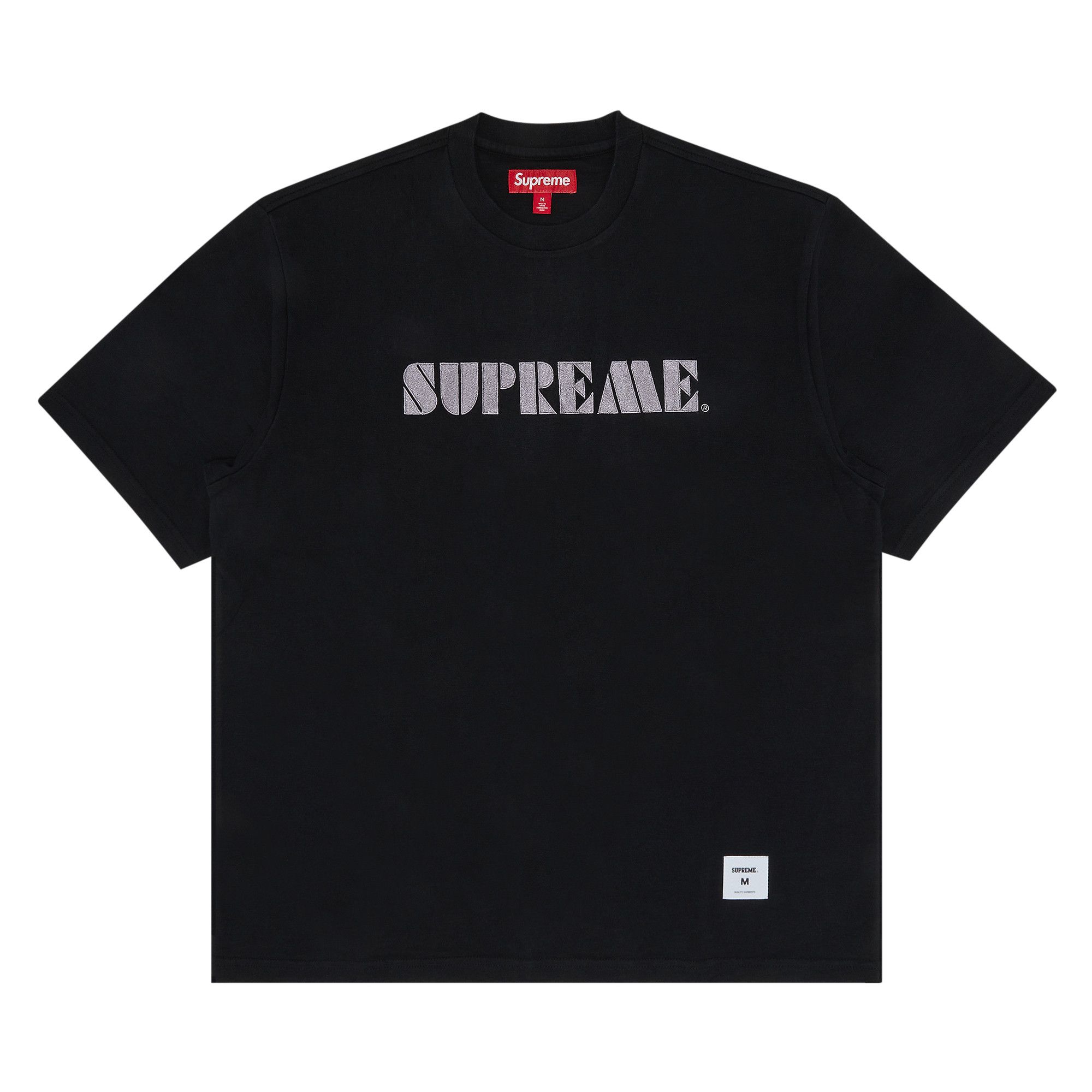 Buy Supreme Stencil Embroidered Short-Sleeve Top 'Black