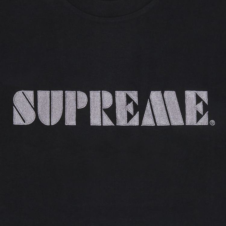 Supreme Stencil Embroidered Short Sleeve Top Black