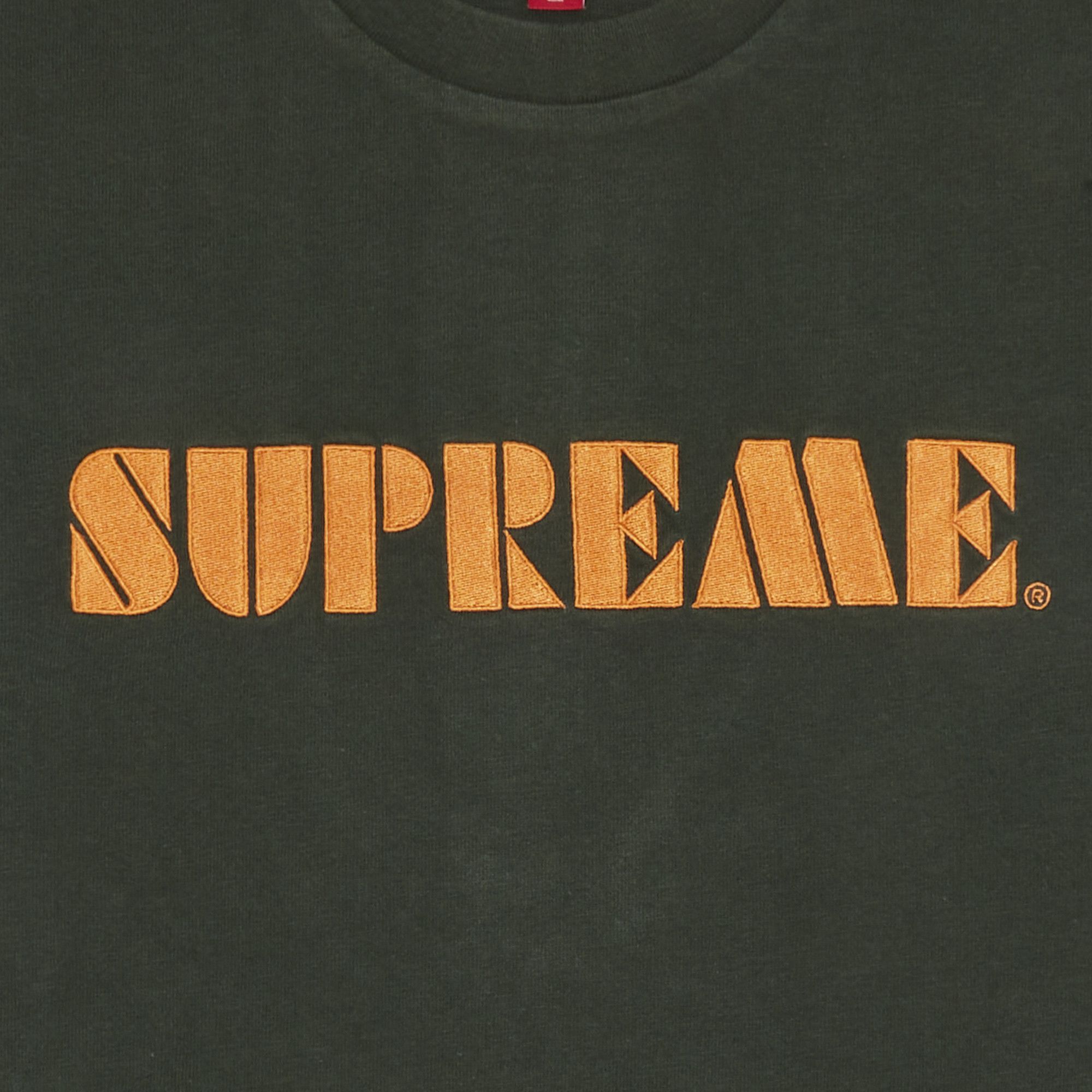 Buy Supreme Stencil Embroidered Short-Sleeve Top 'Green