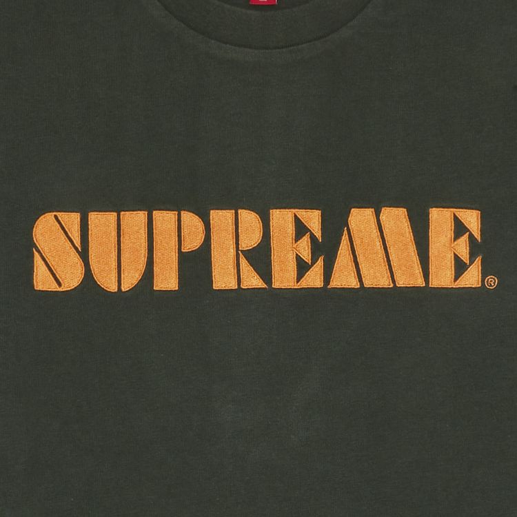 Supreme Stencil Embroidered Short Sleeve Top Green