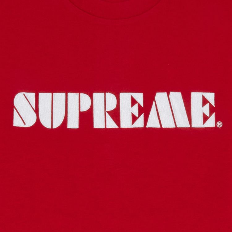 Supreme Stencil Embroidered Short Sleeve Top Red