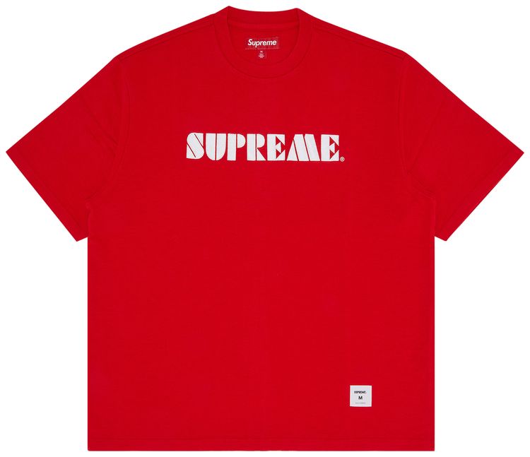 Supreme Stencil Embroidered Short Sleeve Top Red