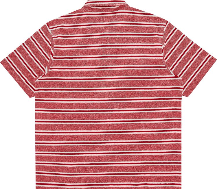 Supreme Stripe Terry Short Sleeve Polo Red