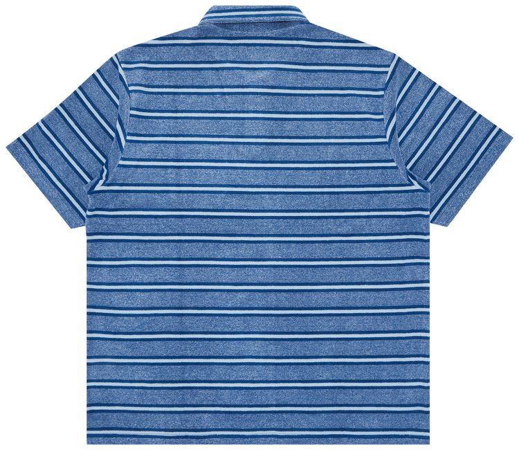 Supreme Stripe Terry Short Sleeve Polo Royal