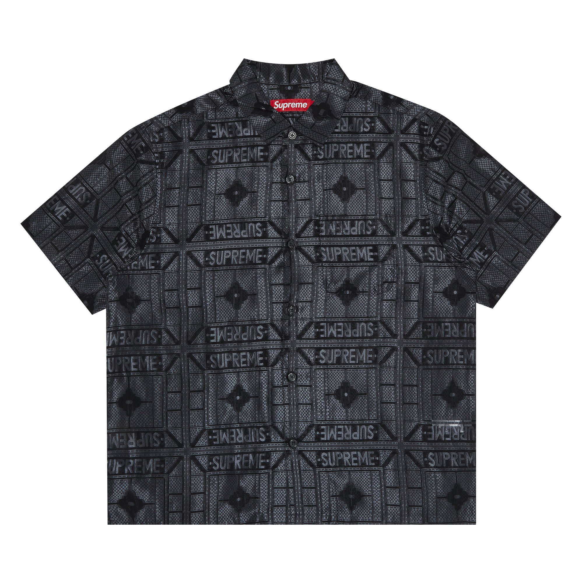 Supreme Tray Jacquard Short-Sleeve Shirt 'Black' | Men's Size XL