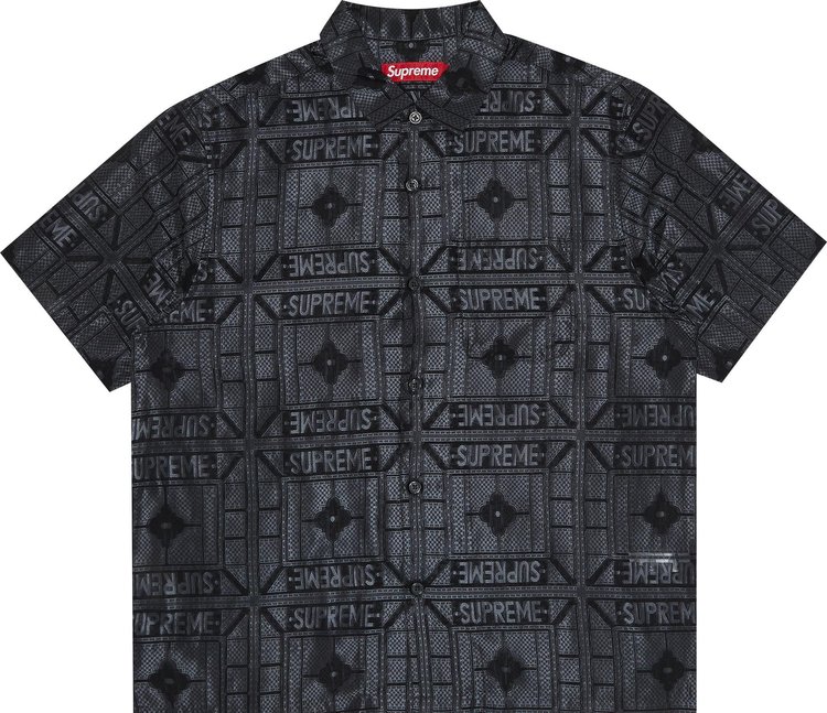 Supreme Tray Jacquard Short-Sleeve Shirt 'Black'