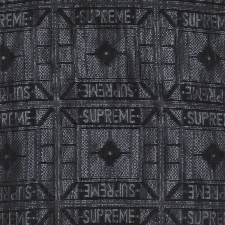 Supreme Tray Jacquard Short Sleeve Shirt Black