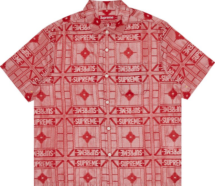 Supreme Tray Jacquard Short-Sleeve Shirt 'Red'