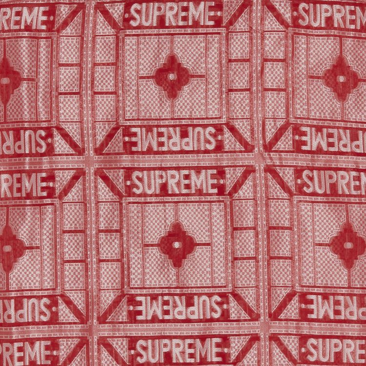 Supreme Tray Jacquard Short Sleeve Shirt Red