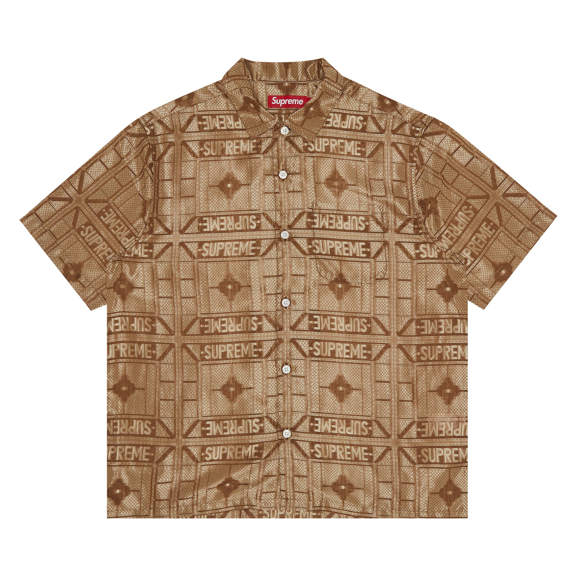 Supreme Tray Jacquard Short-Sleeve Shirt 'Tan'