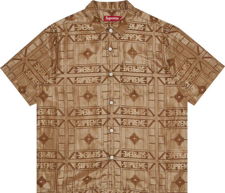 Supreme Tray Jacquard Short-Sleeve Shirt 'Tan'
