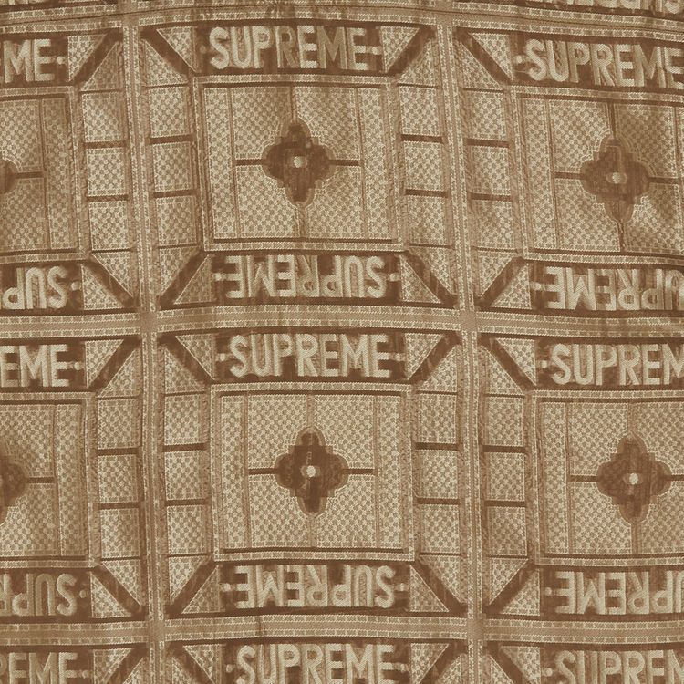 Supreme Tray Jacquard Short Sleeve Shirt Tan