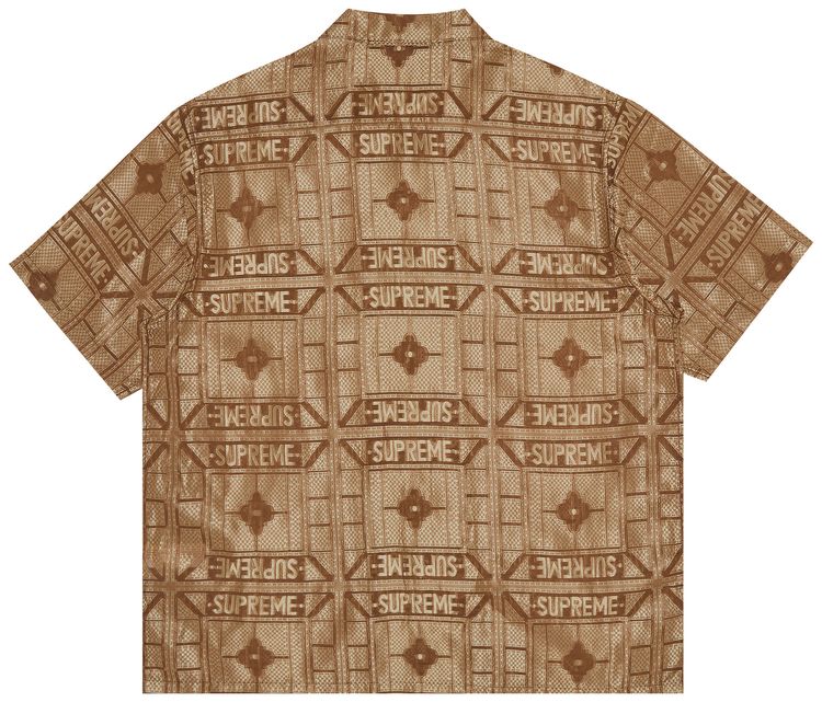 Supreme Tray Jacquard Short Sleeve Shirt Tan