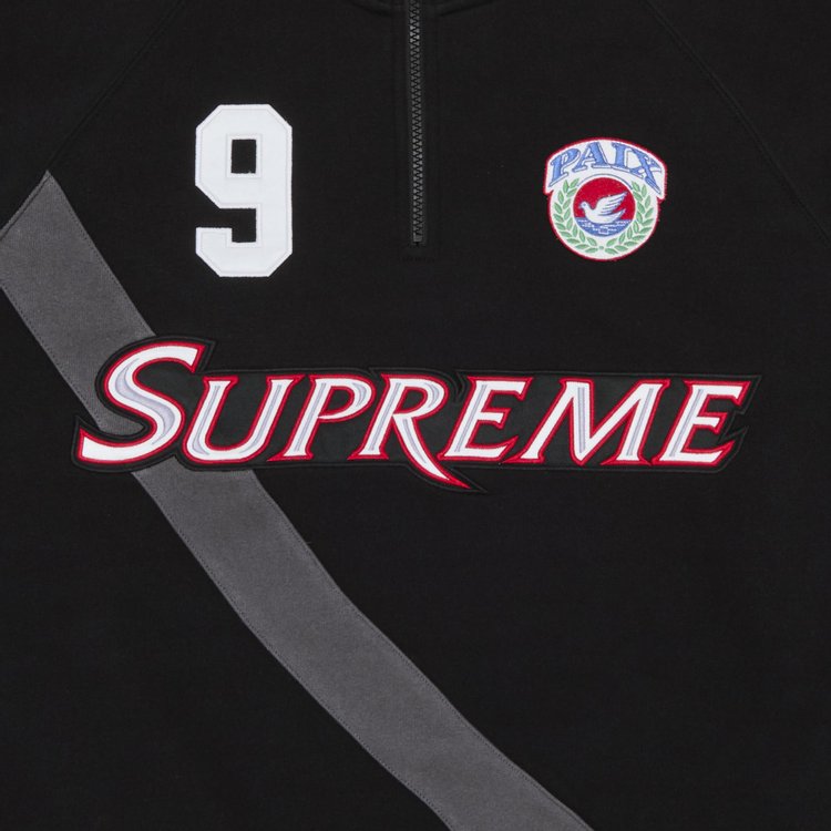 Supreme Equipe Half Zip Sweatshirt Black