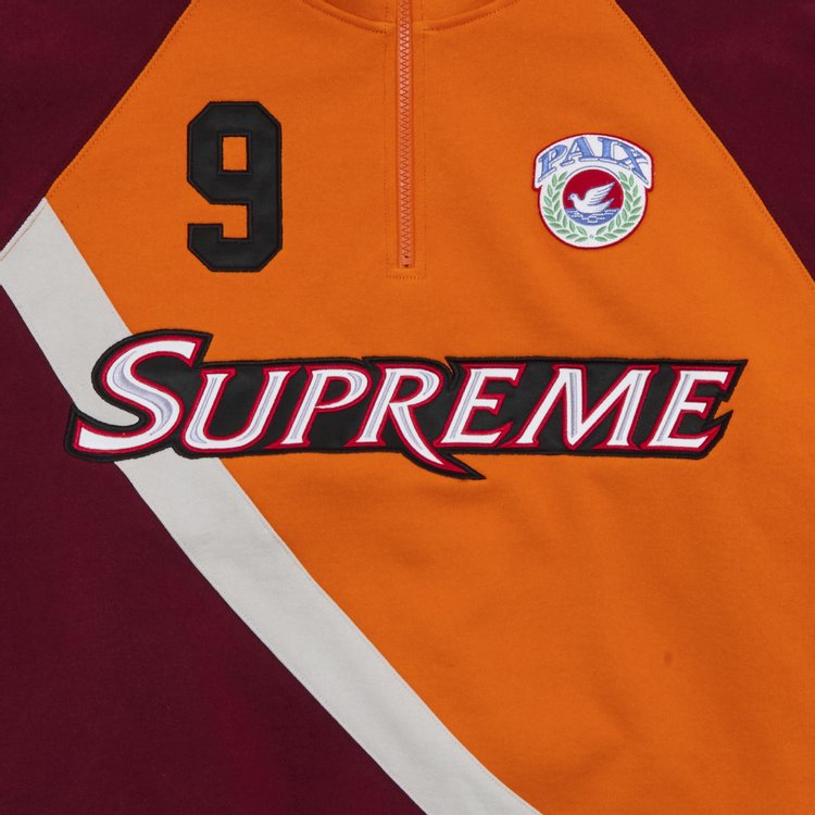 Supreme Equipe Half Zip Sweatshirt Dark Orange