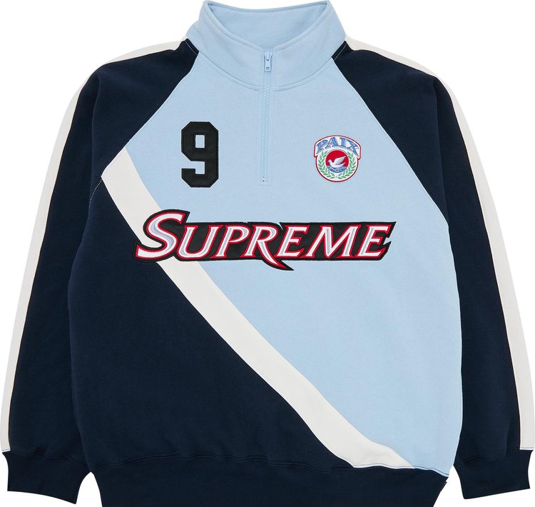 Supreme Equipé Half Zip Sweatshirt 'Light Blue'