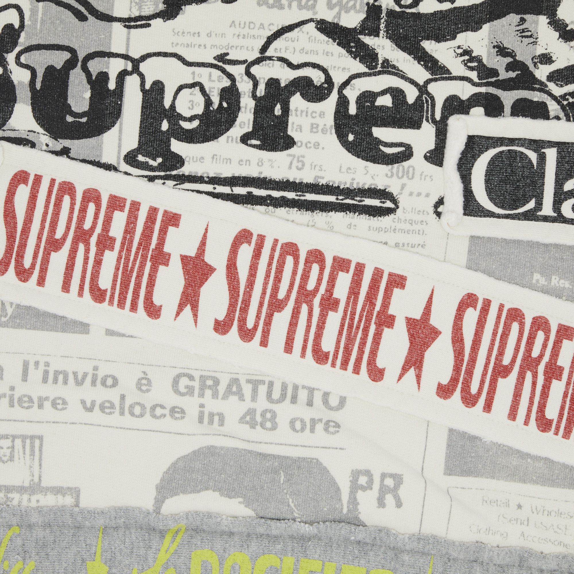 Buy Supreme Collage Zip Up Hooded Sweatshirt 'White