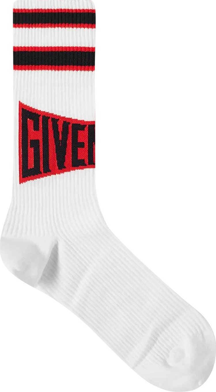 Givenchy Playful Logo Socks 'White/Red'