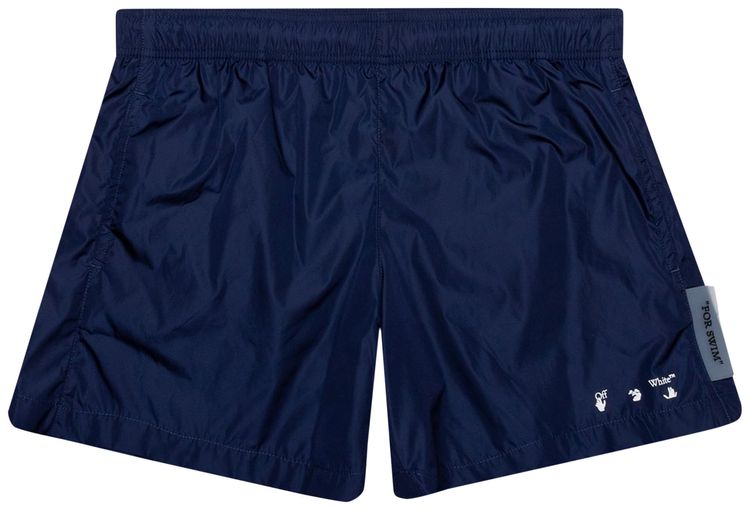 Off White Logo Swimshorts BlueWhite