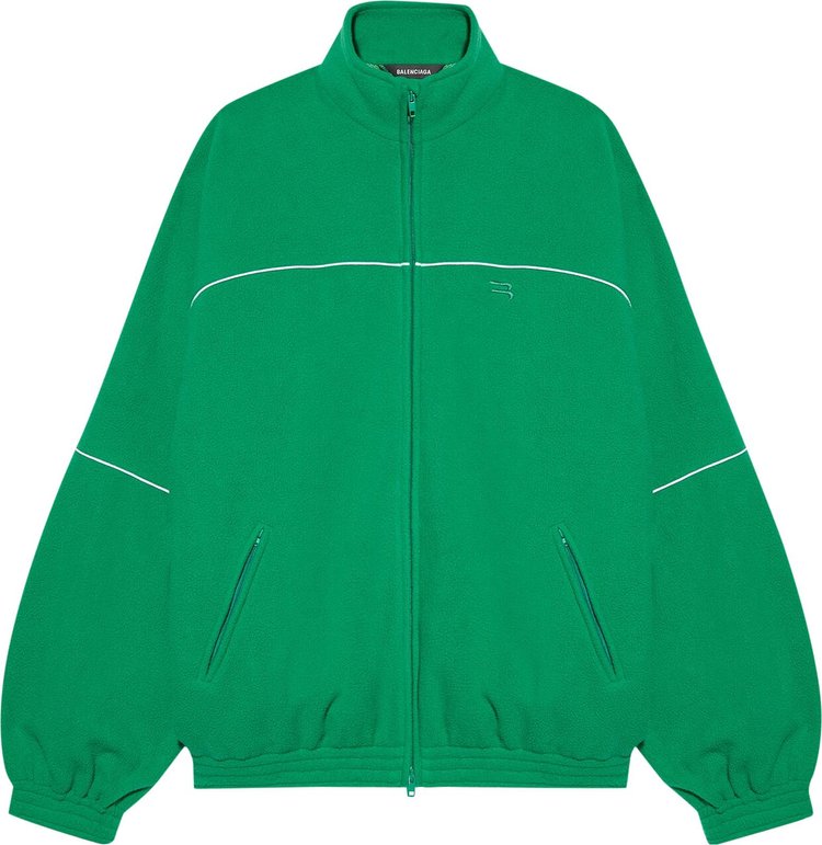 Balenciaga Double Brushed Fleece Tracksuit Jacket 'Green'