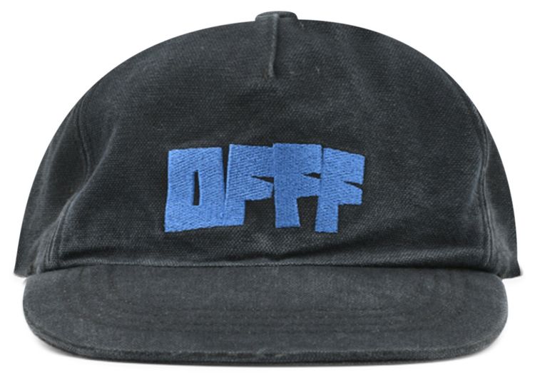 Off White Logo Embroidered Cap BlackLightBlue