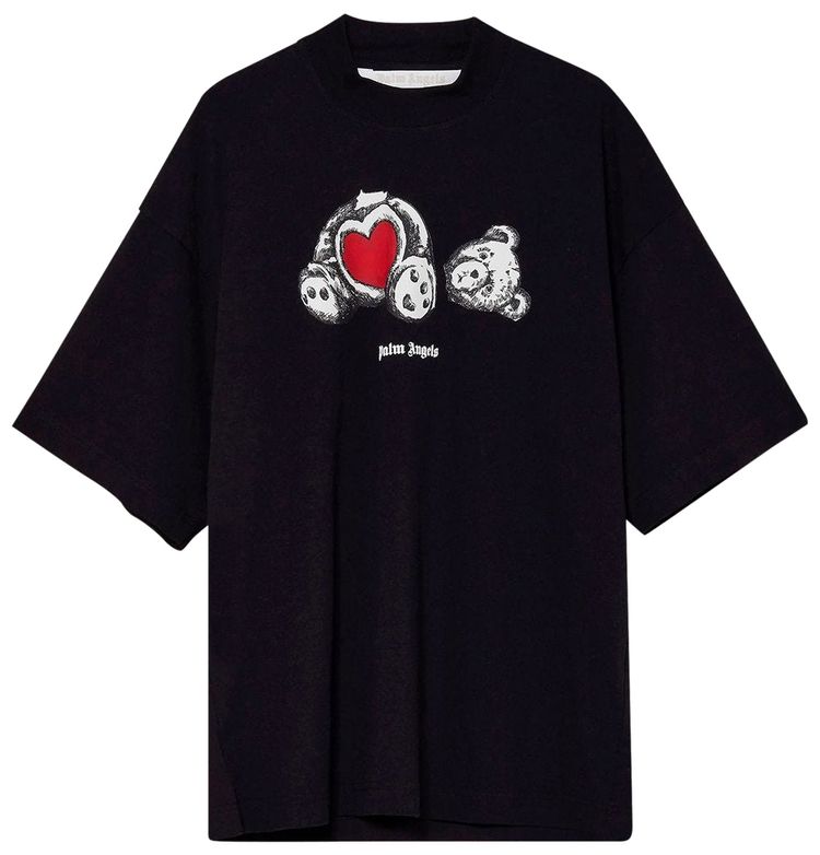 Palm Angels Bear In Love Loose Tee BlackWhite