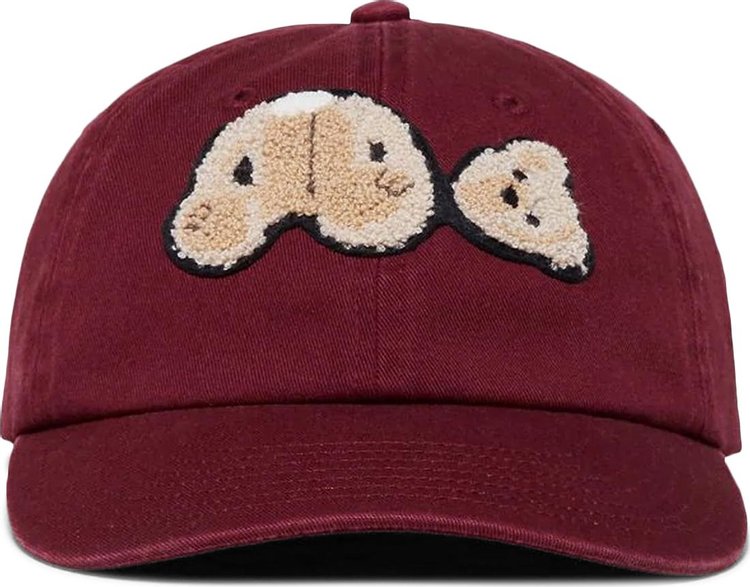 Palm Angels Teddy Bear Baseball Cap BurgundyBrown