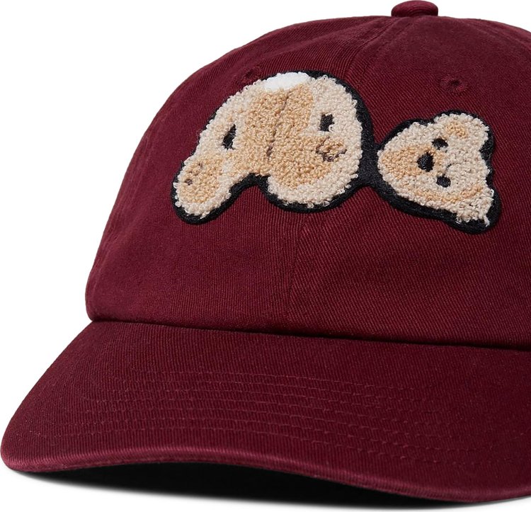 Palm Angels Teddy Bear Baseball Cap BurgundyBrown