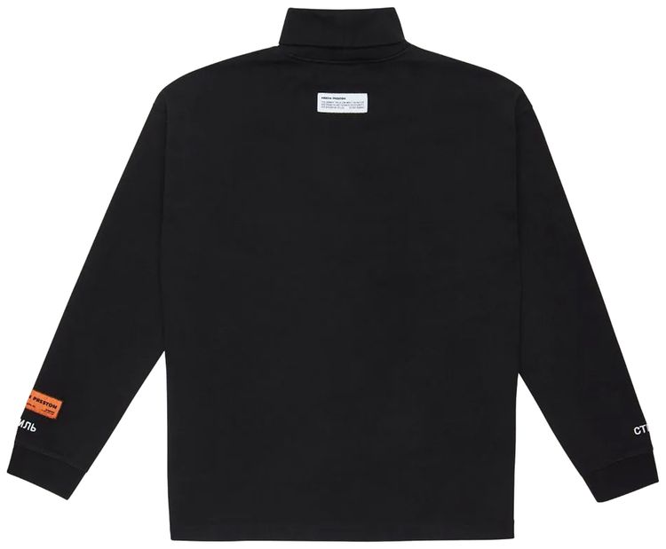 Heron Preston Long Sleeve Roll Neck Sweatshirt BlackWhite