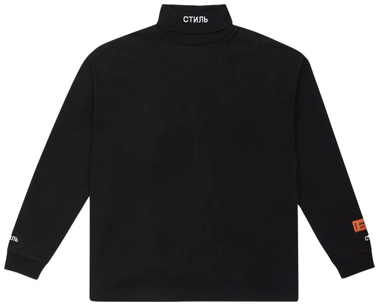 Heron Preston Long Sleeve Roll Neck Sweatshirt BlackWhite