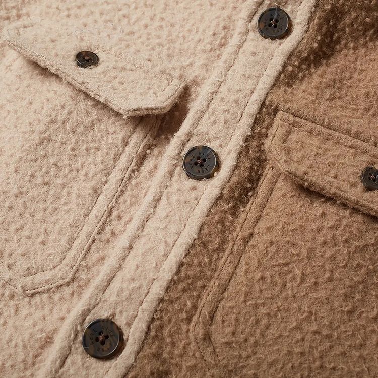 Aime Leon Dore Boiled Wool Overshirt Tan Combo