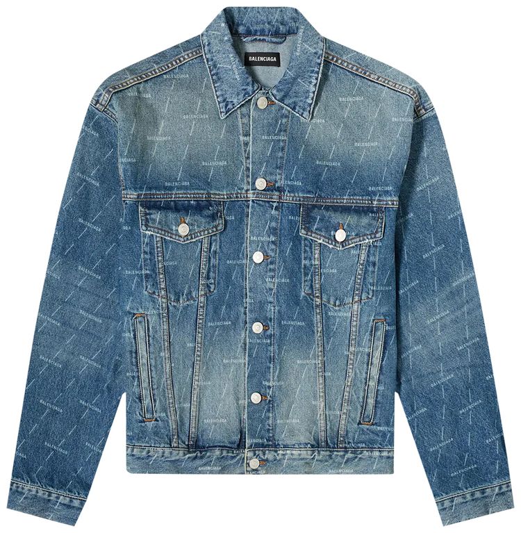 Balenciaga Oversized Denim Jacket Authentic Dark Blue