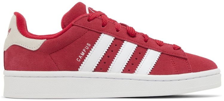 Adidas Campus 00s J Scarlet   White Heel Tab