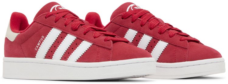 Adidas Campus 00s J Scarlet   White Heel Tab