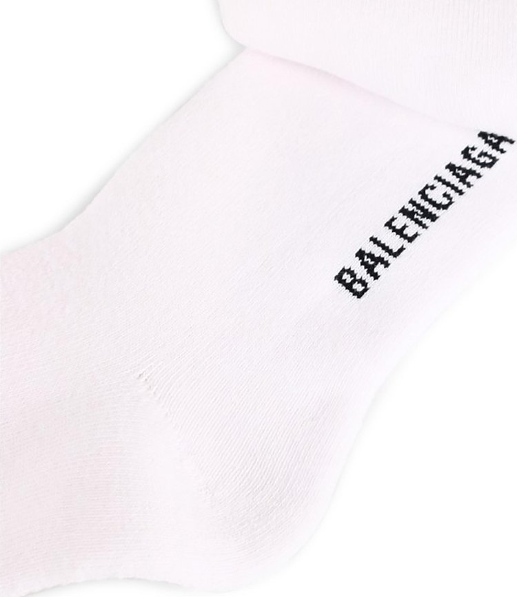 Balenciaga Logo Socks WhiteBlack