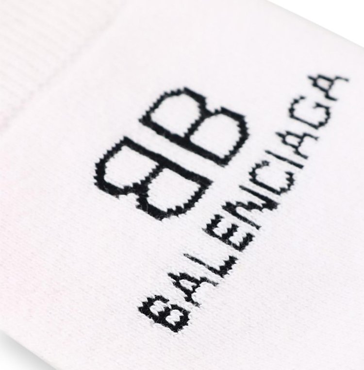 Balenciaga Logo Socks WhiteBlack