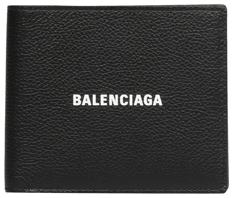 Balenciaga Logo Bifold Wallet BlackL White