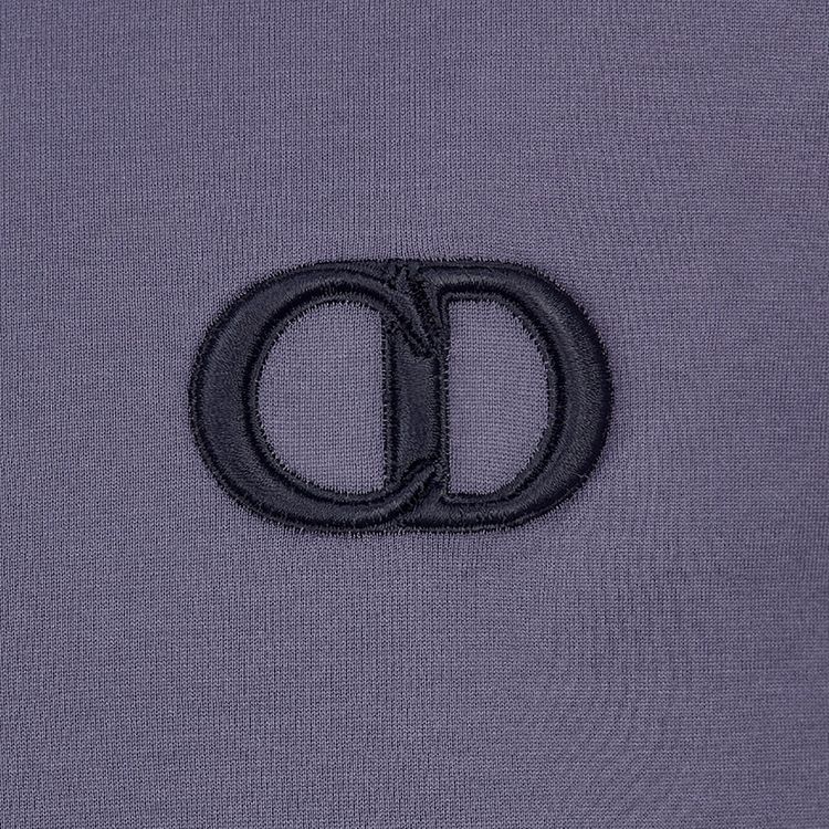 Dior CD Icon Embroidered T Shirt Purple