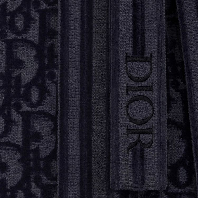 Dior All Over Oblique Terry Jacquard Bathrobe Navy