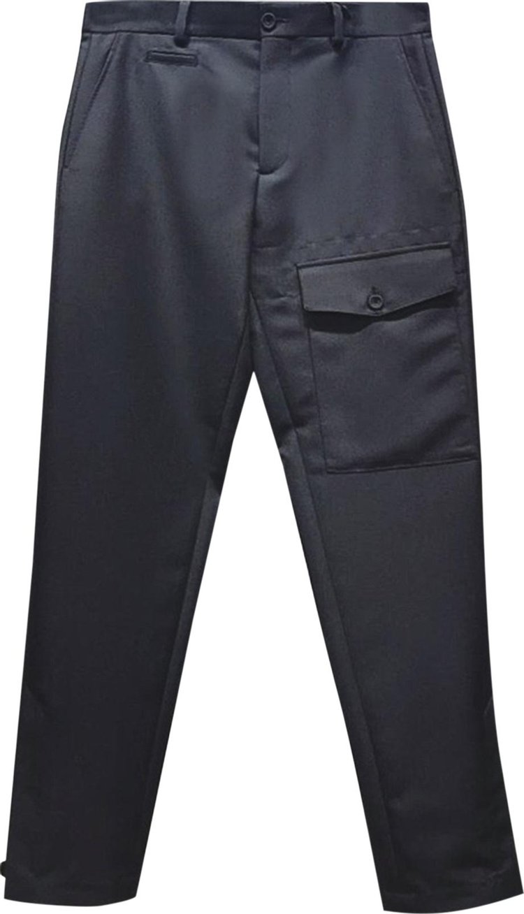 Dior Front Flap Pants With Oblique Belt 'Black'