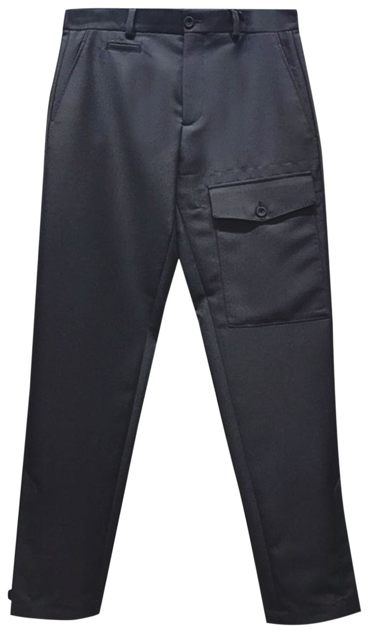 Dior Front Flap Pants With Oblique Belt Black