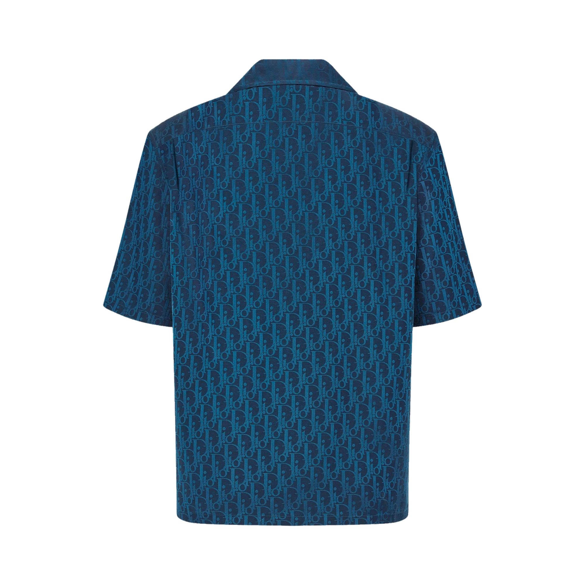 Buy Dior Oblique Jacquard Short-Sleeve Shirt 'Navy' - 113C519A5050