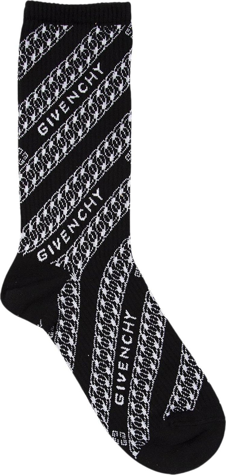 Givenchy Chain Logo Socks 'Black/White'
