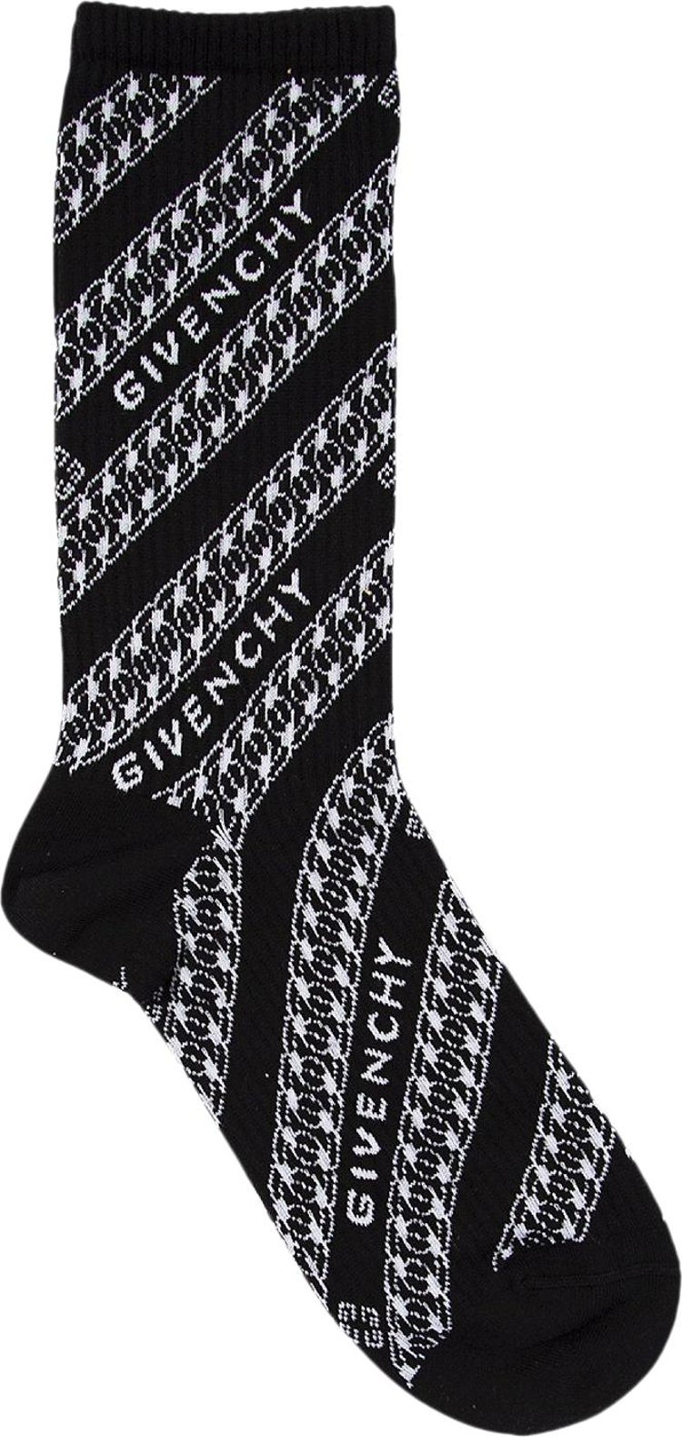 Givenchy Chain Logo Socks BlackWhite