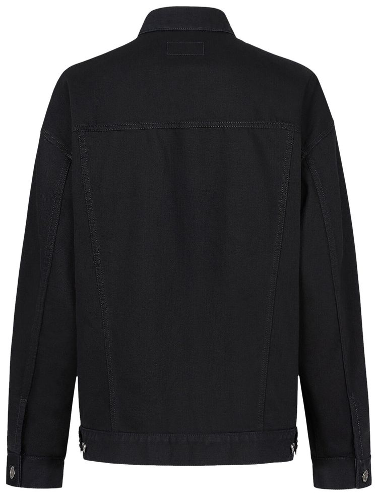 Givenchy Oversized Denim Jacket With Latex Band BlackSilver