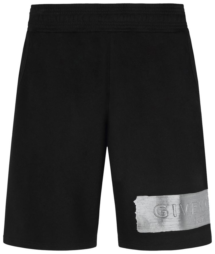 Givenchy Shorts With Latex Band BlackSilver