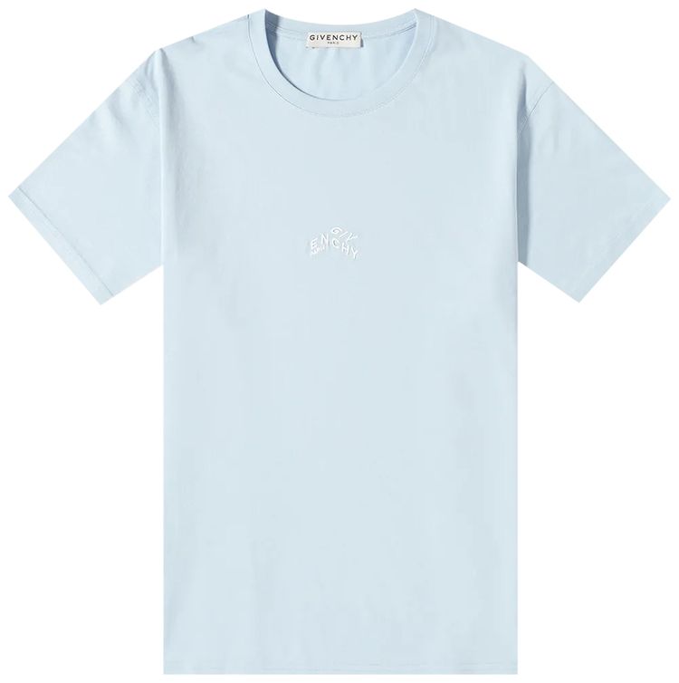 Givenchy Refracted Embroidered T Shirt Baby Blue