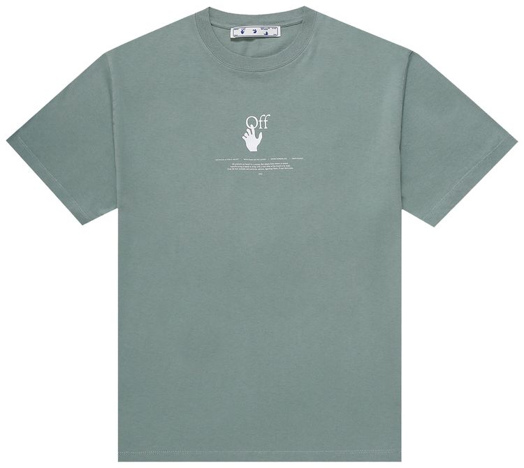 Off White Logo T Shirt Green